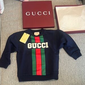 Gucci Navy Sweatshirt with Red and Green Stripes